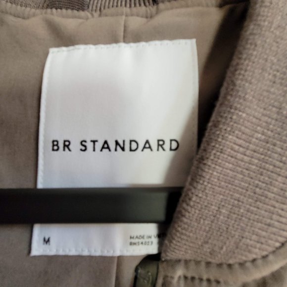 NWOT Banana Republic Windbreaker Bomber Taupe/Gray (Medium) - Picture 2 of 7